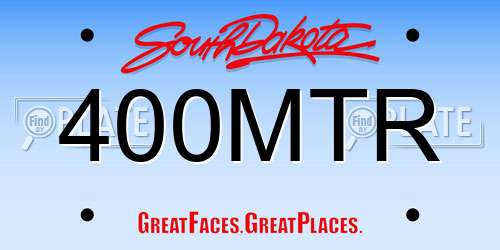 400MTR South Dakota License Plate