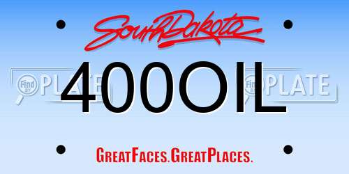 400OIL South Dakota License Plate