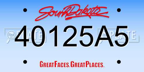 40125A5 South Dakota License Plate