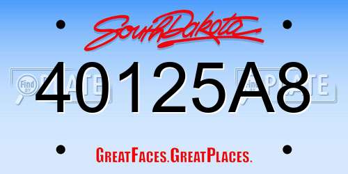 40125A8 South Dakota License Plate