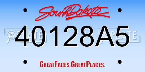 40128A5 South Dakota License Plate