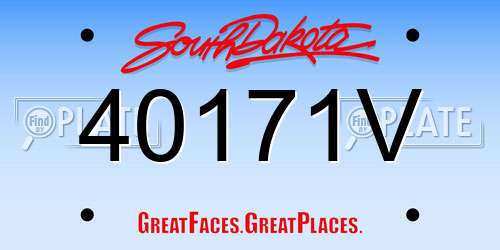 40171V South Dakota License Plate