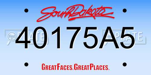 40175A5 South Dakota License Plate