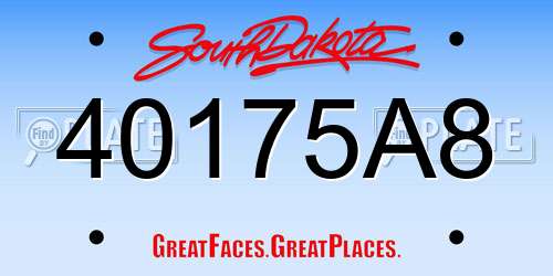 40175A8 South Dakota License Plate