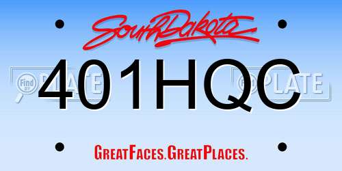 401HQC South Dakota License Plate