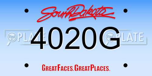 4020G South Dakota License Plate