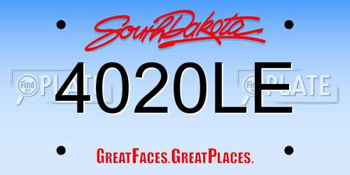 4020LE South Dakota License Plate