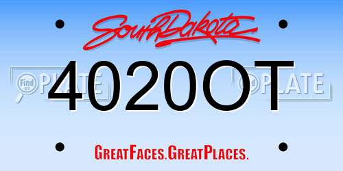 4020OT South Dakota License Plate