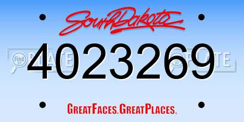4023269 South Dakota License Plate