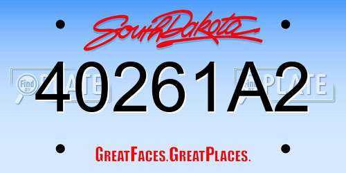 40261A2 South Dakota License Plate