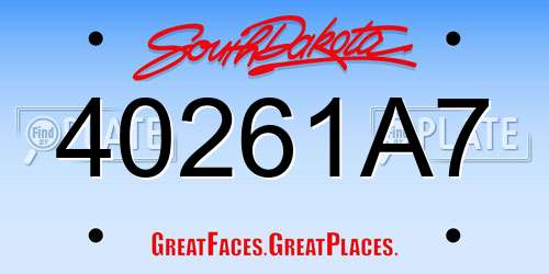 40261A7 South Dakota License Plate
