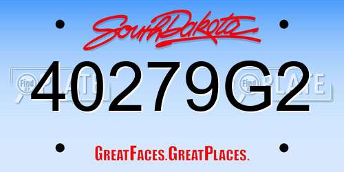 40279G2 South Dakota License Plate