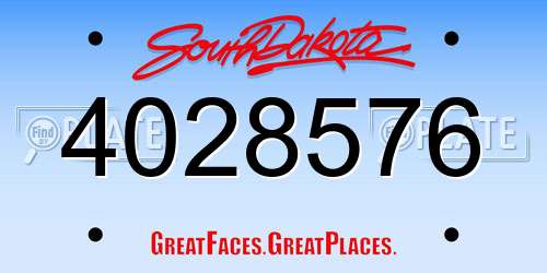 4028576 South Dakota License Plate