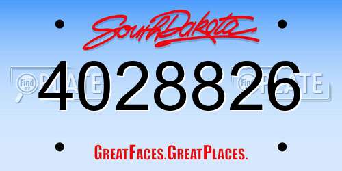 4028826 South Dakota License Plate