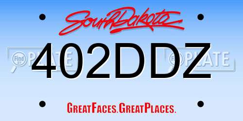 402DDZ South Dakota License Plate
