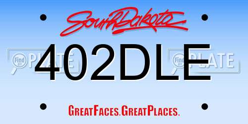 402DLE South Dakota License Plate