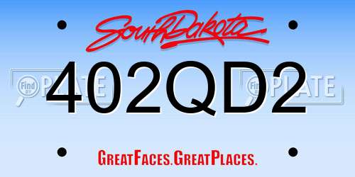 402QD2 South Dakota License Plate