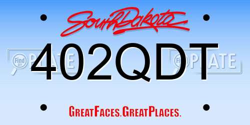 402QDT South Dakota License Plate