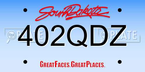 402QDZ South Dakota License Plate