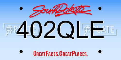 402QLE South Dakota License Plate