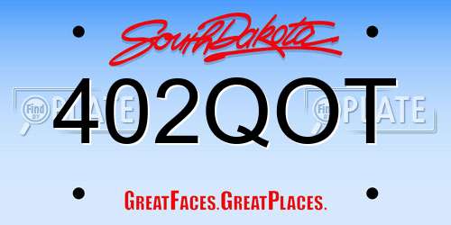 402QOT South Dakota License Plate