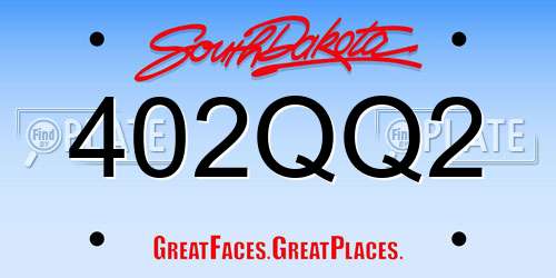 402QQ2 South Dakota License Plate