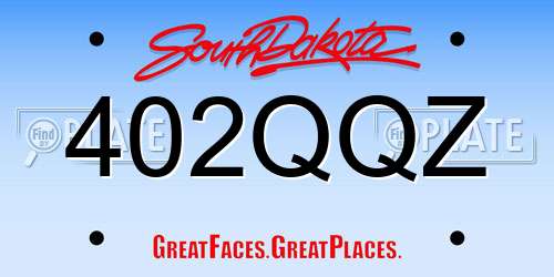 402QQZ South Dakota License Plate