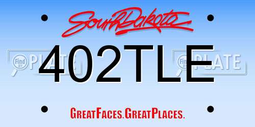 402TLE South Dakota License Plate