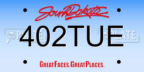 402TUE South Dakota License Plate