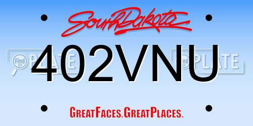 402VNU South Dakota License Plate