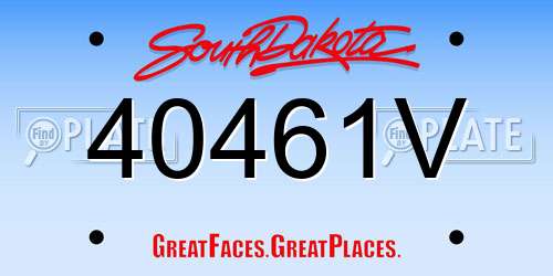 40461V South Dakota License Plate