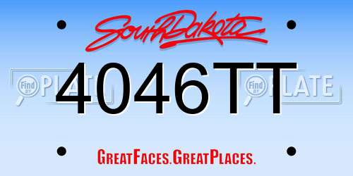 4046TT South Dakota License Plate