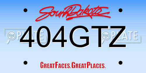 404GTZ South Dakota License Plate