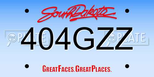 404GZZ South Dakota License Plate