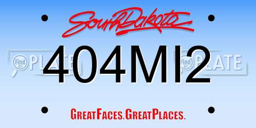 404MI2 South Dakota License Plate