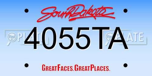4055TA South Dakota License Plate