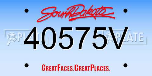 40575V South Dakota License Plate