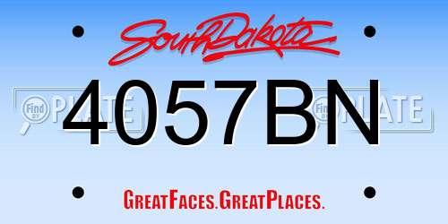 4057BN South Dakota License Plate