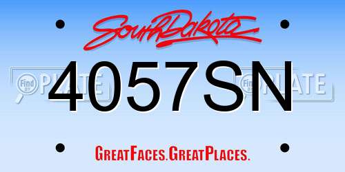 4057SN South Dakota License Plate