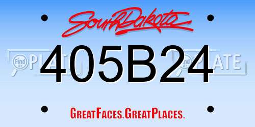 405B24 South Dakota License Plate