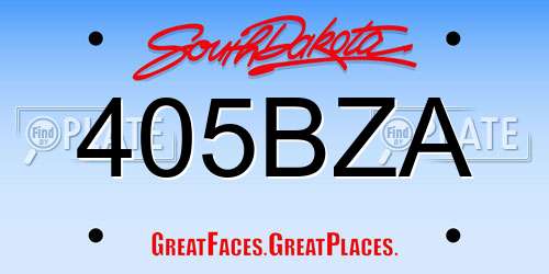405BZA South Dakota License Plate
