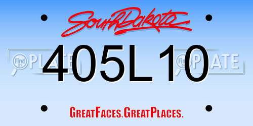 405L10 South Dakota License Plate