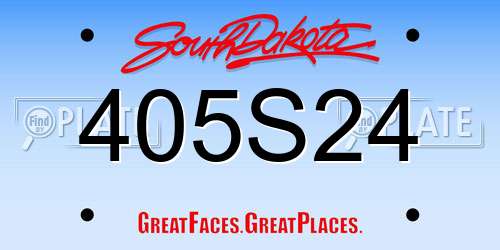 405S24 South Dakota License Plate