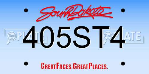 405ST4 South Dakota License Plate