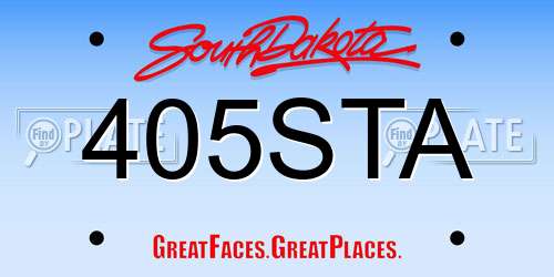 405STA South Dakota License Plate