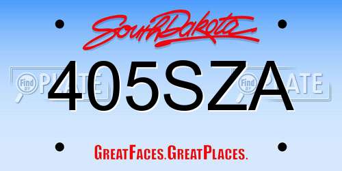 405SZA South Dakota License Plate