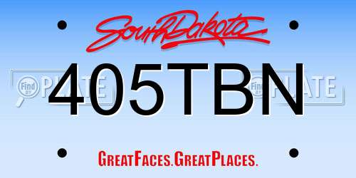 405TBN South Dakota License Plate