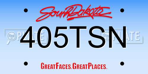 405TSN South Dakota License Plate