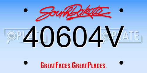 40604V South Dakota License Plate