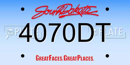 4070DT South Dakota License Plate